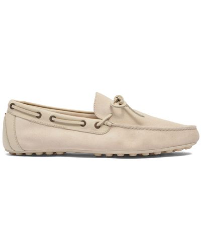 Loro Piana Loafer Aus Wildleder "lp Dots Roadster" - Natur