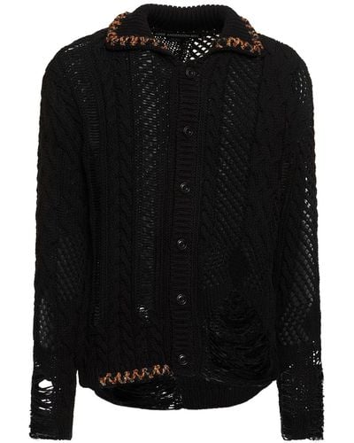 ANDERSSON BELL Sauvage Cotton Knit Cardigan - Black