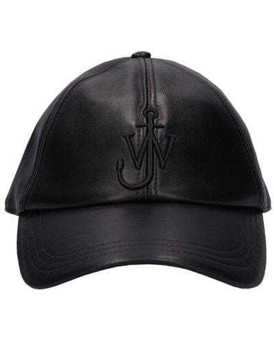 JW Anderson Nappa Leather Baseball Cap - Black
