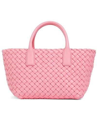 Bottega Veneta Cabat Leather Top Handle Bag - Pink