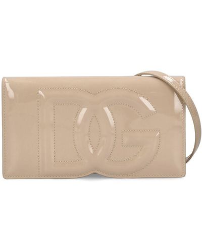 Dolce & Gabbana Mini 'DG Logo' Tasche in Lackleder - Neutro