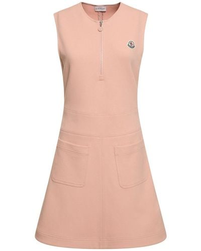 Moncler Kleid Aus Baumwollmischung - Pink