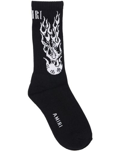Amiri Flames Cotton Blend Socks - Black