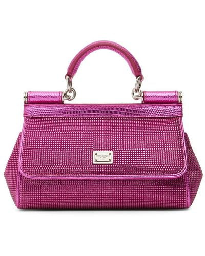 Dolce & Gabbana Petit sac en cuir sicily - Violet