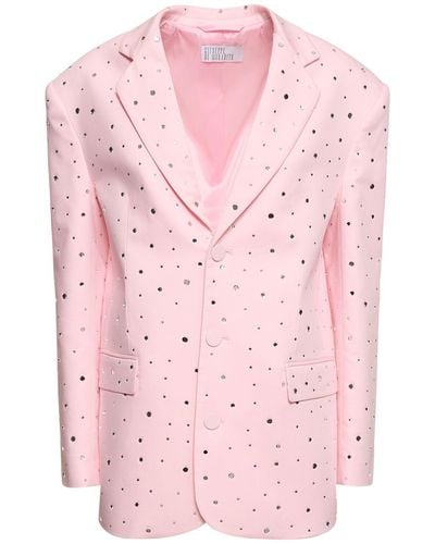 GIUSEPPE DI MORABITO Embellished Cotton Blend Jacket - Pink