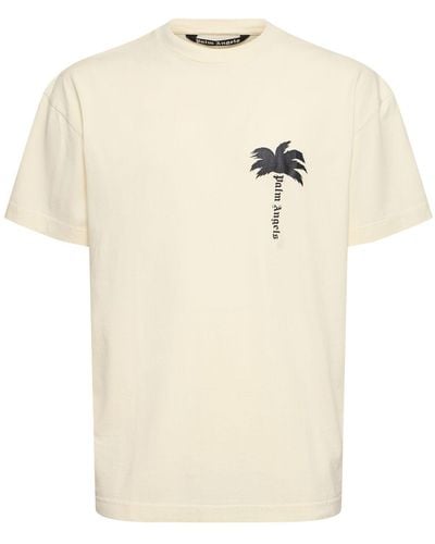 Palm Angels T-shirt the palm in cotone con stampa - Neutro