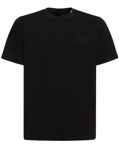 Moncler T-shirt en jersey de coton détail logo - Noir