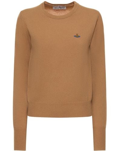 Vivienne Westwood Bea Wool & Cashmere Logo Sweater - Brown