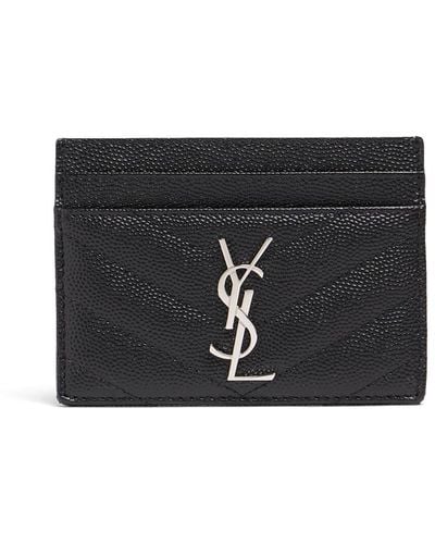 Saint Laurent Quilted Leather Card Holder - Black