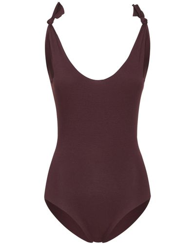 ISOLE & VULCANI Seamless Jersey One Piece Swimsuit - Purple