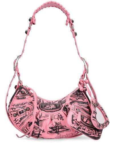 Balenciaga Xs Le Cagole Leather Shoulder Bag - Pink