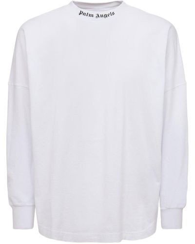 Palm Angels T-shirt Aus Baumwolle Mit Logodruck - Weiß