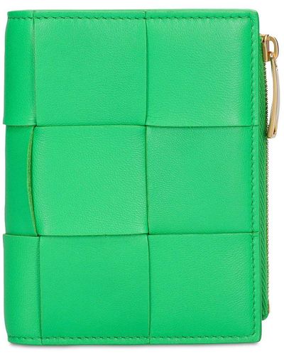 Bottega Veneta Portefeuille En Cuir Intreccio - Vert