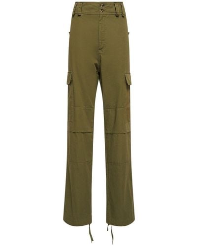 Saint Laurent Cotton Twill Cargo Trousers - Green