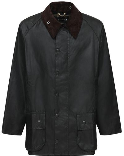 Barbour Giacca "beaufort" In Cotone Cerato - Nero