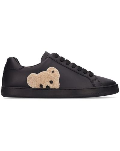 Palm Angels 20mm Teddy Bear Tennis Leather Sneakers - Blue