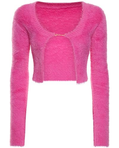 Jacquemus La Maille Neve Manches Lo Soft Cardigan - Pink
