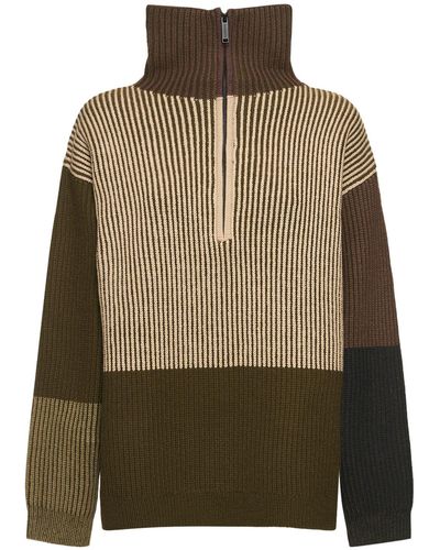 Nagnata Hinterland Zip Knit Sweater - Green
