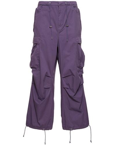 Bluemarble Pantaloni cargo in cotone - Viola