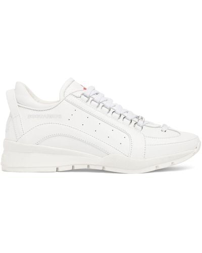 DSquared² Sneakers in pelle con logo - Bianco