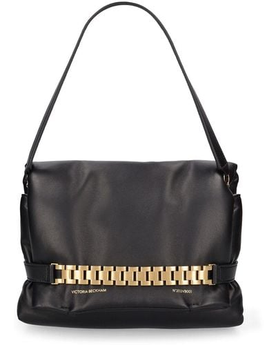 Victoria Beckham Puffy Chain Leather Shoulder Bag - Black