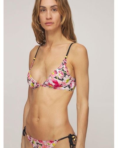 Stella McCartney Floral Print Sustainable Bikini Top - Pink
