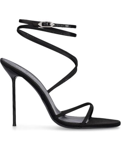 Paris Texas 105Mm Liz Satin Sandals - Black