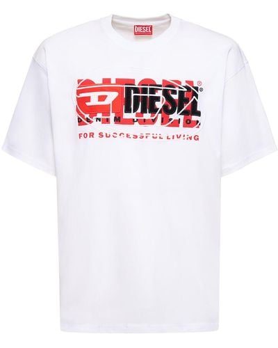 DIESEL T-shirt Aus Baumwolljersey Mit Logo - Weiß