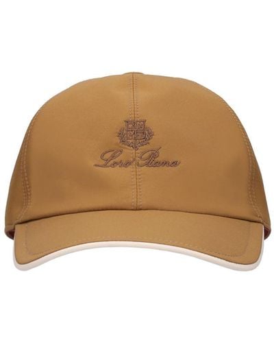 Loro Piana Logo Embroidery Wind Storm System B Cap - Natural