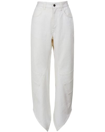 Loewe Jeans de denim de algodón con cintura alta - Gris