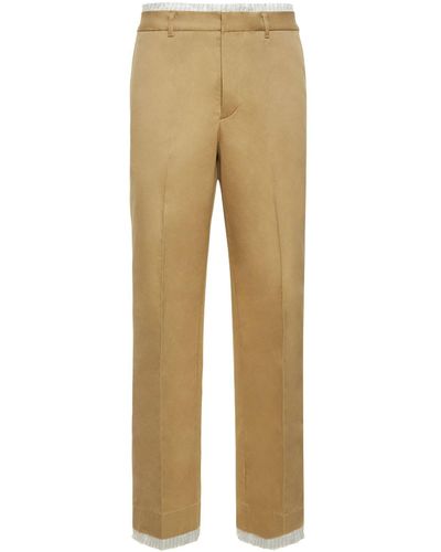 DUNST Straight Layered Chino Trousers - Natural