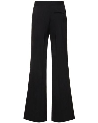 Stella McCartney Pantalones de sarga con cintura alta - Negro