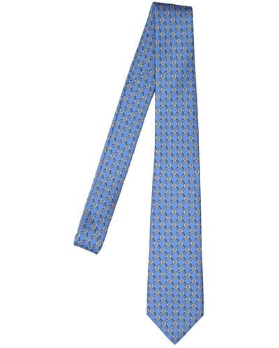 Gucci 7cm Blonde Silk Tie - Blue