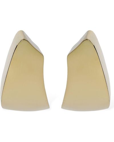 Saint Laurent Modernist Triangle Brass Earrings - Natural