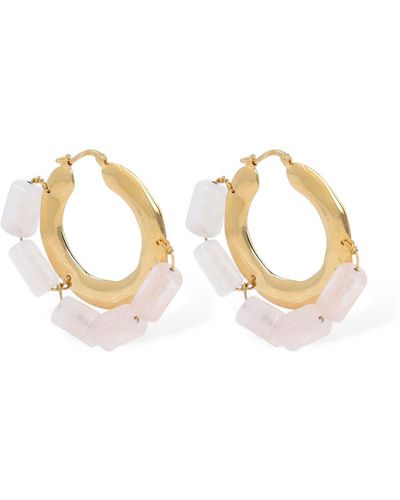 Jil Sander Rough Nature 3 Hoop Earrings - Metallic