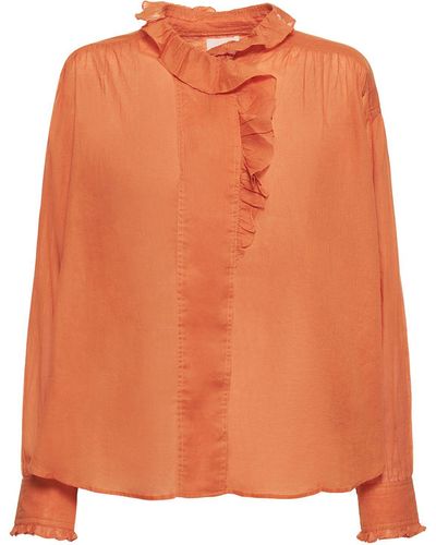 Isabel Marant Pamias Cotton Voile Shirt - Orange