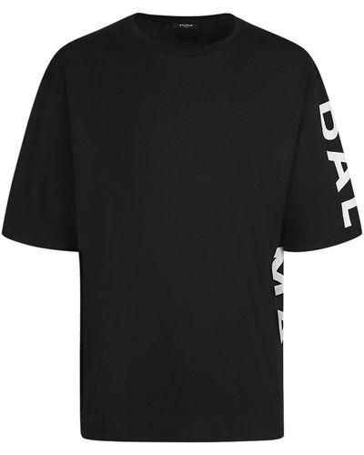 Balmain T-shirt oversize à logo imprimé - Noir