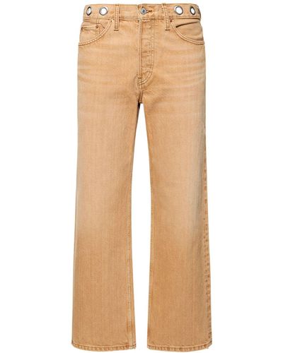 RE/DONE Denim Straight Jeans W/ Metal Eyelets - Natural