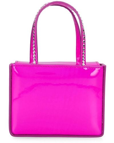 AMINA MUADDI Super Amini Gilda Patent Bag W/Crystals - Pink