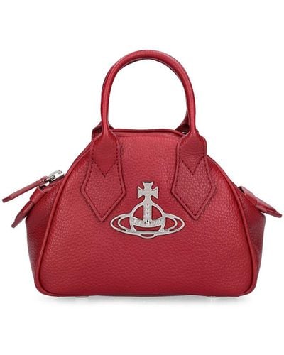 Vivienne Westwood Mini Yasmin Grained Faux Leather Bag - Red