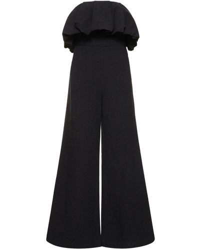 Jonathan Simkhai Off-Shoulder Cotton & Linen Jumpsuit - Black