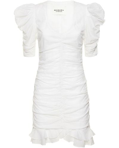Isabel Marant Sireny Cotton Voile Mini Dress - White