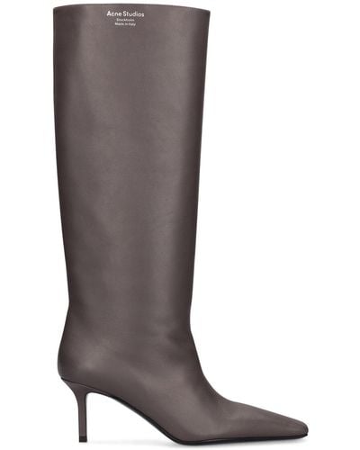 Acne Studios 70Mm Leather Tall Boots - Brown