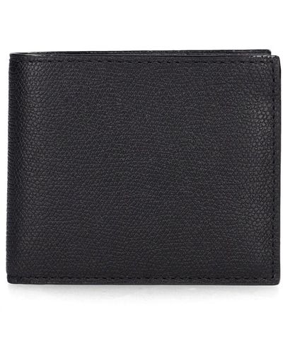 Valextra 6Cc Leather Bifold Wallet - Black