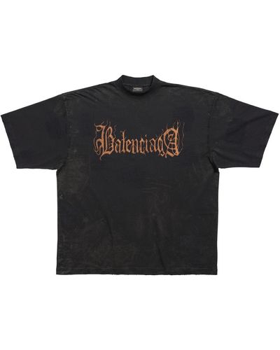 Balenciaga Logo Cotton T-shirt - Black