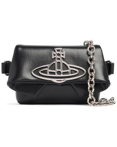Vivienne Westwood Mini Tasche Aus Seidigem Leder "courtney Chain" - Grau