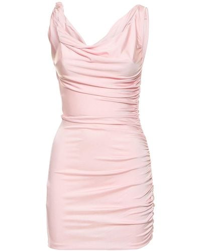 ANDAMANE Providence Stretch Jersey Mini Dress - Pink
