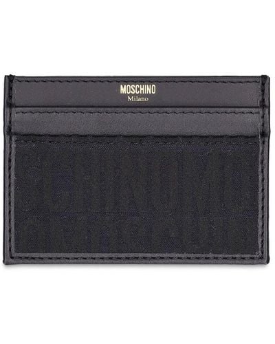 Moschino Logo Jacquard Card Holder - Grey