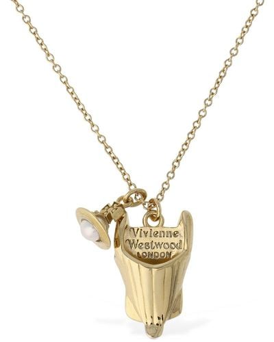 Vivienne Westwood Halskette Mit Korsettanhänger - Mettallic