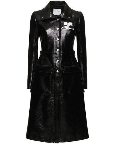 Courreges Trench in vinile - Nero